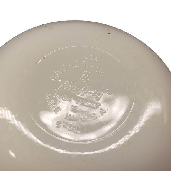 Vintage Anchor Hocking Fire King 6oz White Custard Cup Bounty Fruit Pattern #434 - Picture 7 of 14